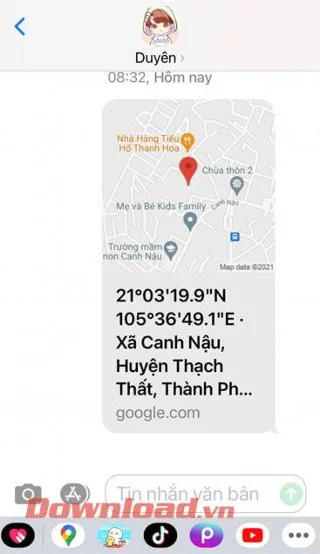 Navodila za pošiljanje lokacije Google Maps na iMessage