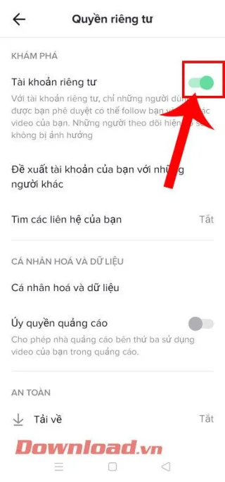 Navodila za nastavitev zasebnosti za račune TikTok