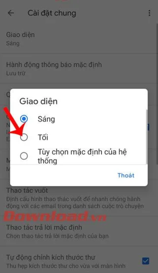 Navodila za vklop načina temnega ozadja za Gmail v telefonu
