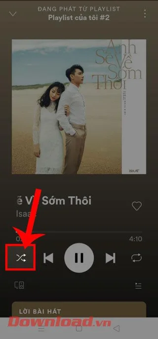 Инструкции за включване/изключване на смесването на песни в Spotify