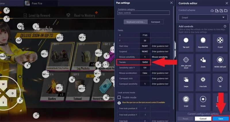 Izboljšana občutljivost miške za Free Fire na BlueStacks