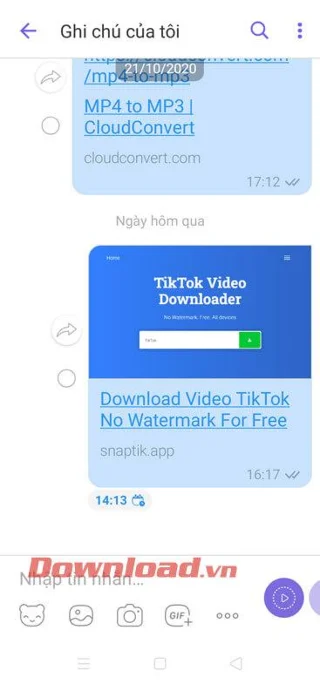 Navodila za nastavitev opomnikov za zapiske na Viberju