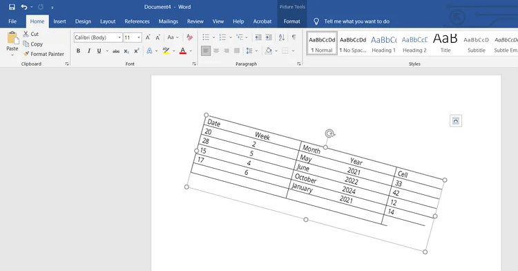 Kā pagriezt tabulu programmā Microsoft Word