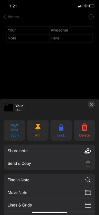 Експорт нотаток на iPhone