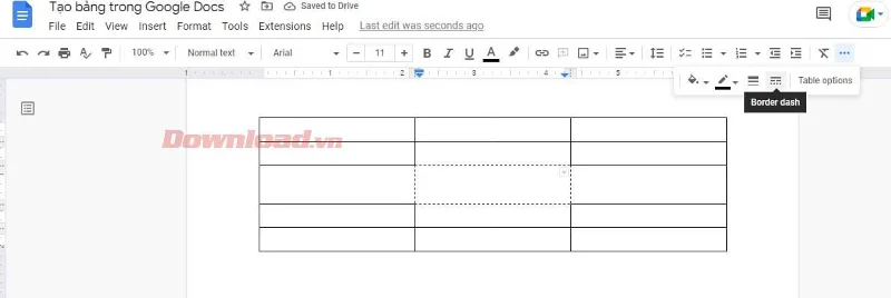 Kako ustvariti in urediti tabele v Google Dokumentih