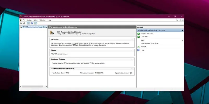 Hogyan lehet ellenőrizni a Trusted Platform Module (TPM) chipet a Windows 10 rendszeren