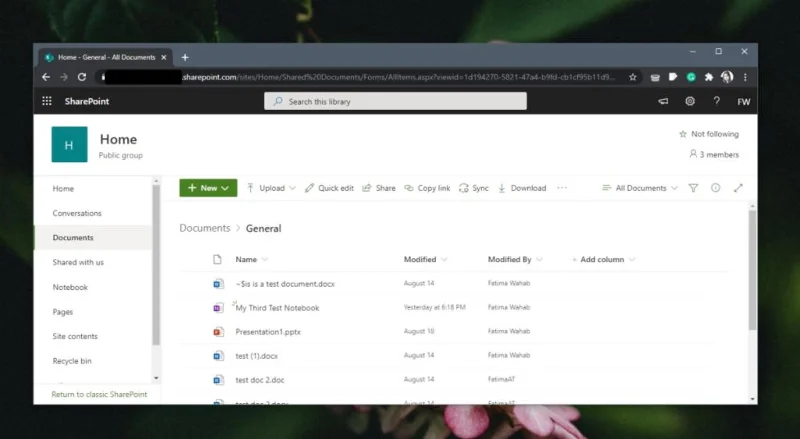 A Microsoft 365 Sharepoint elérése