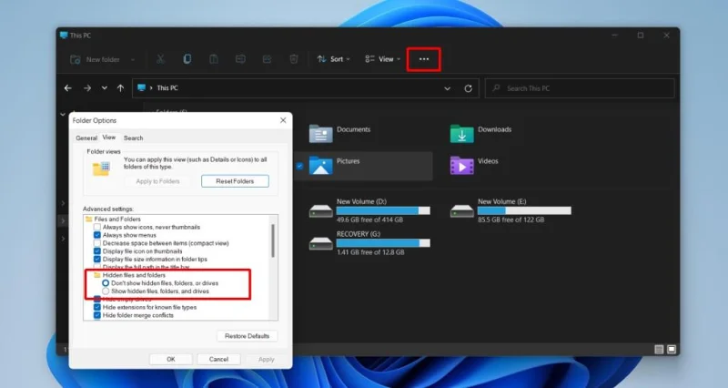 Slik viser du skjulte filer i Windows 11