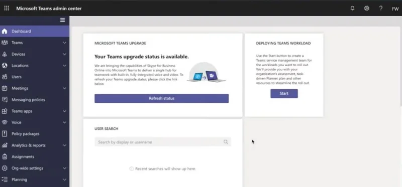 A Microsoft Teams Felügyeleti Központ elérése