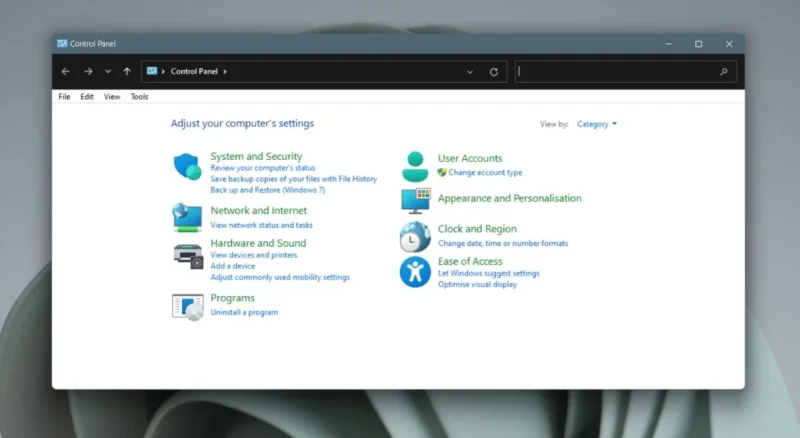 Slik åpner du kontrollpanelet i Windows 11