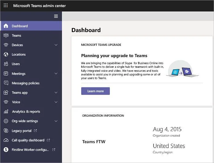 A Microsoft Teams Felügyeleti Központ elérése