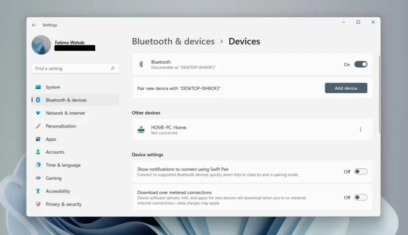 Bluetoothin kytkeminen päälle Windows 11:ssä ja laitteen yhdistäminen