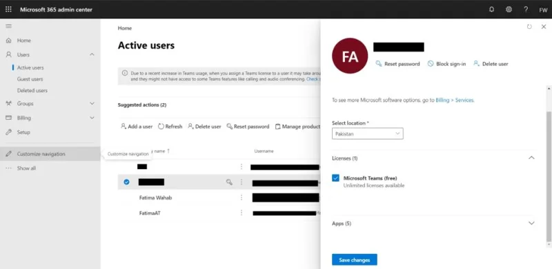 A Microsoft Teams engedélyezése a felhasználók számára