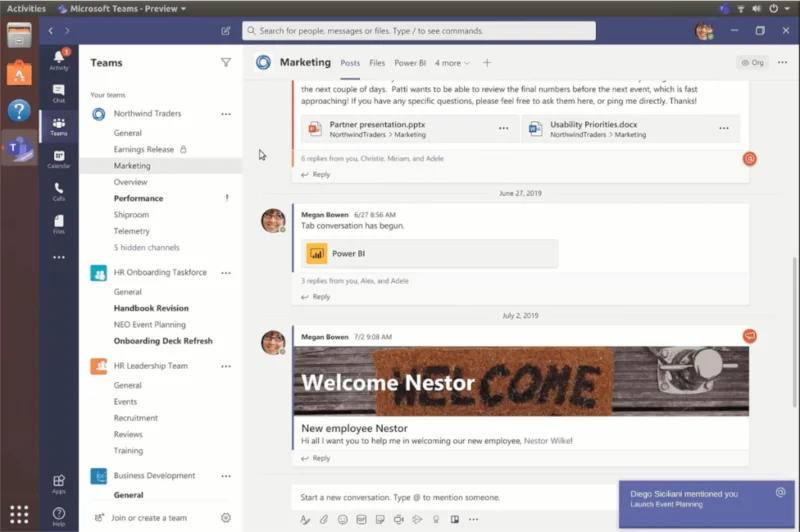 A Microsoft Teams telepítése Linuxra