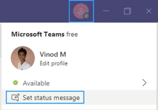 Como podo configurar o estado dos meus equipos como Ausente e escribir unha mensaxe de Fóra da oficina?