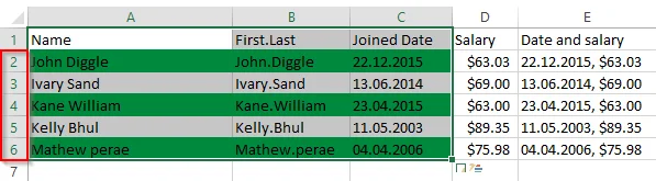 Como resaltar automaticamente filas ou columnas alternativas en Excel 2016?