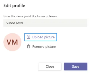 Nem tudom megváltoztatni a profilképemet a Teamsben, mit tegyek?