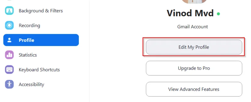 Kako trajno spremeniti svoje prikazno ime v Zoomu?