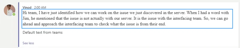 Odeslání zprávy v Microsoft Teams