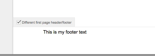 Mostrar o texto do encabezado e do pé de páxina só na primeira páxina en Word 365/2016/2019 e Google Docs?