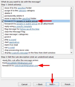 Configuración e uso de regras personalizadas para Outlook 2016/2019/365