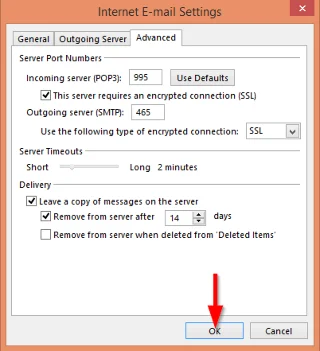 Nastavitve konfiguracije Gmaila za nastavitev v Outlooku za Windows