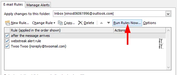 Configuración e uso de regras personalizadas para Outlook 2016/2019/365