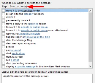 Configuración e uso de regras personalizadas para Outlook 2016/2019/365