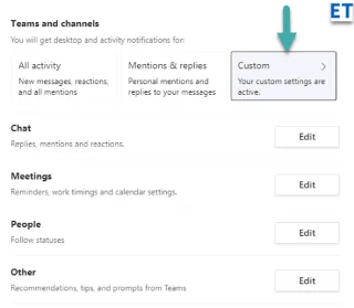 Como desactivar as notificacións emerxentes de canles e reunións de Microsoft Teams?