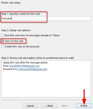 Configuración e uso de regras personalizadas para Outlook 2016/2019/365