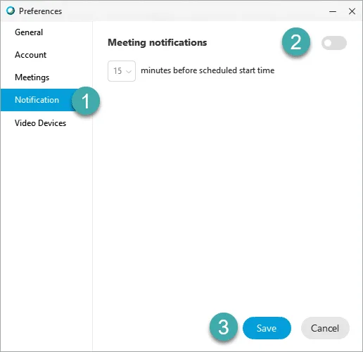 A Cisco Webex asztali értekezlet-emlékeztetőinek és riasztásainak letiltása