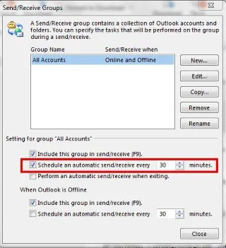 Como actualizar o meu correo da caixa de entrada de Outlook cando non se actualiza automaticamente?