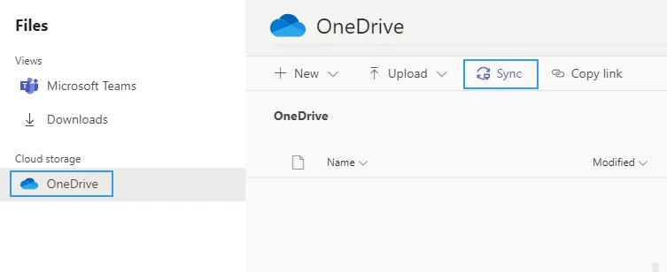 Como sincronizar ficheiros de Microsoft Teams con OneDrive?