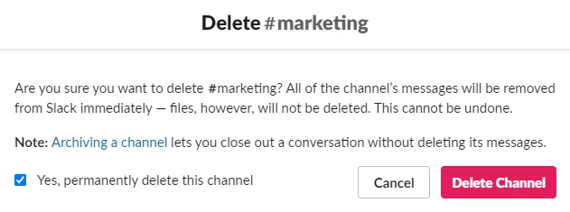 Hvordan fjerne aktive og arkiverte kanaler i Slack?