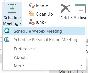 Kuinka luoda Cisco Webex -tapaaminen Outlookissa?