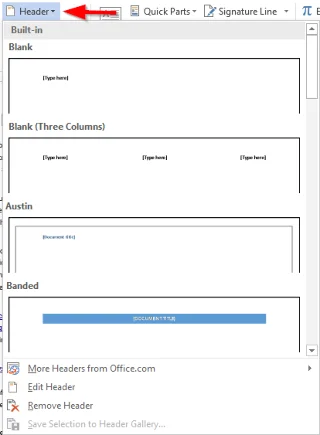 Mostrar o texto do encabezado e do pé de páxina só na primeira páxina en Word 365/2016/2019 e Google Docs?