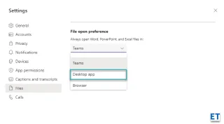 Como abrir ficheiros de Teams en aplicacións de escritorio por defecto?