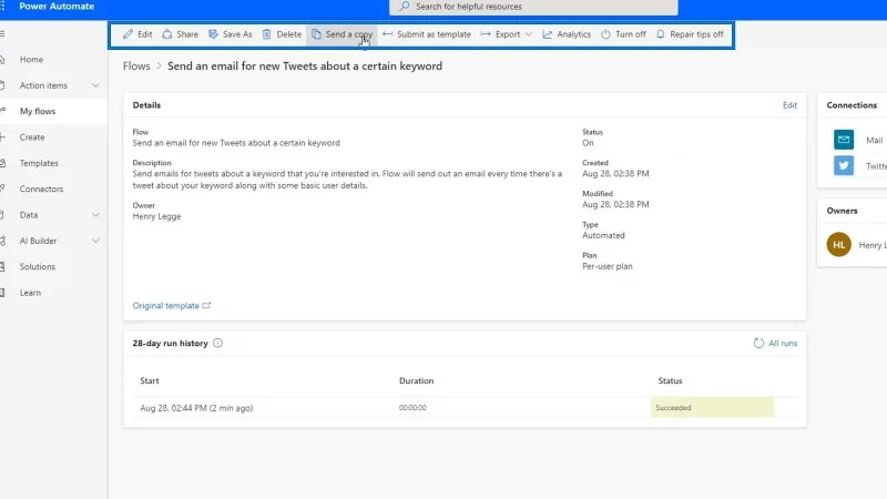 Microsoft Flow Tutorial – Instant vs.  Automatiseret flow