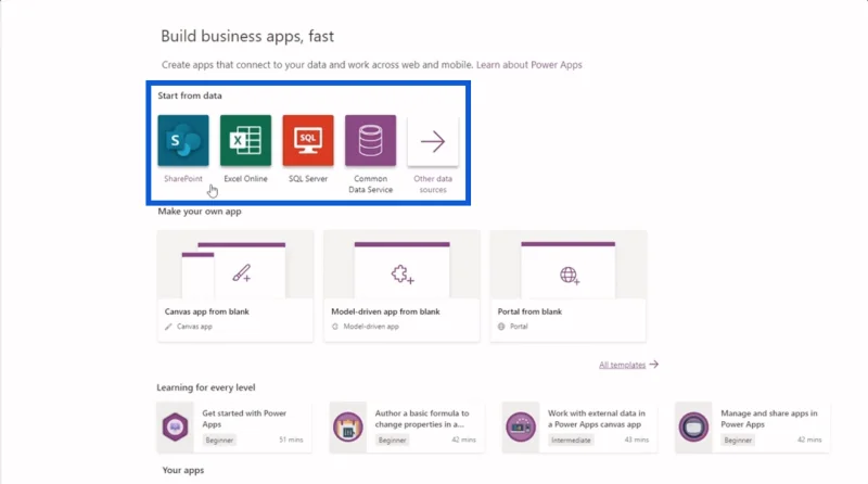 Power Apps-miljøoppsett: Koble til OneDrive og Google Drive