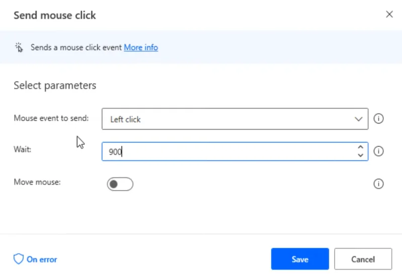 Power Automate Desktop: Slik bruker du Send museklikk-funksjonen
