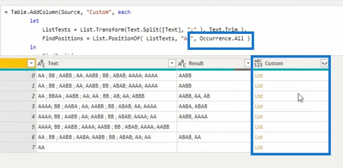 Power Query Advanced Editorin käyttäminen arvojen poimimiseen ennen tiettyä tekstiä