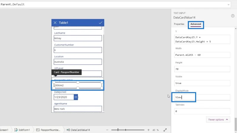 PowerApps-näyttö: muokkaaminen ja päivittäminen