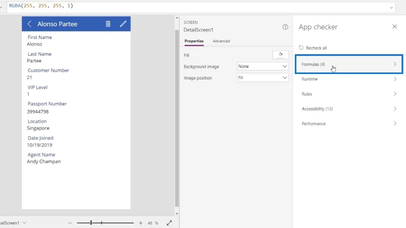 Príručka Microsoft Power Apps |  Kontrola chýb