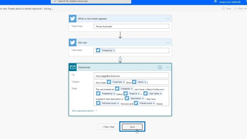 Automatisert flyt i Microsoft Power Automate