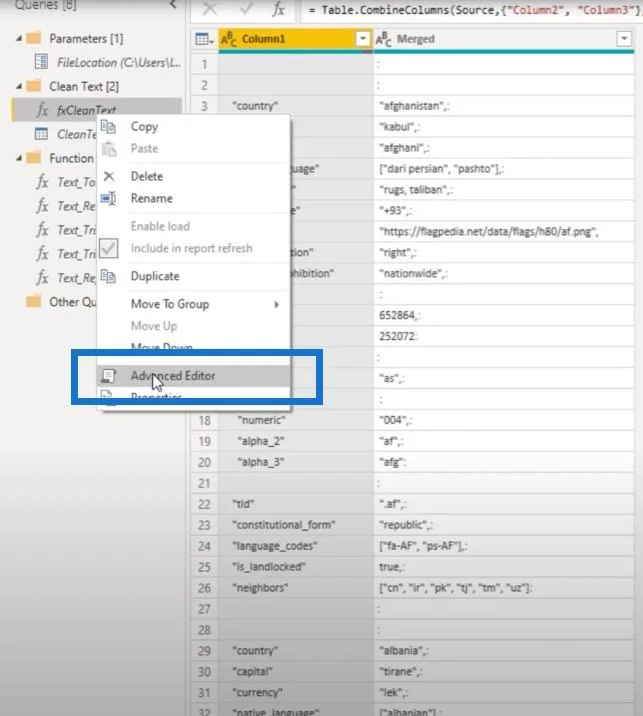 Opprette en tilpasset tekstrensefunksjon i Power Query