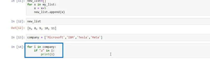 Python-liste og til sløjfe i LuckyTemplates