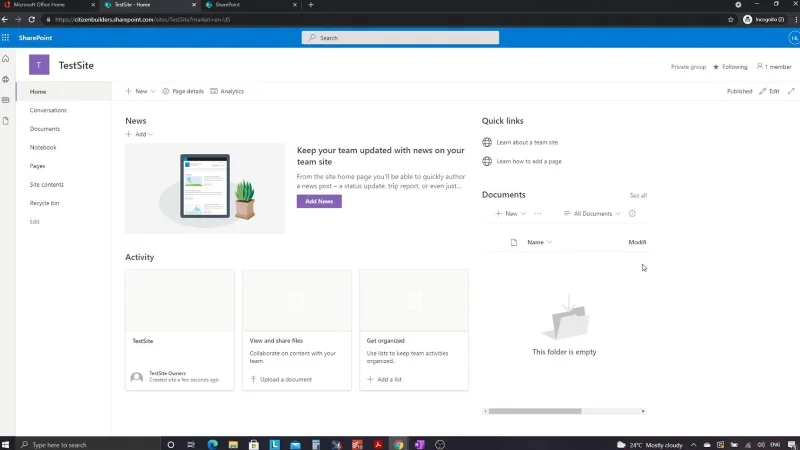 SharePoint Tutorial: Oprettelse af et nyt websted
