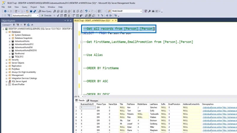 SQL SELECT -lauseke: Johdanto