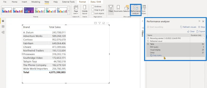 LuckyTemplates Performance Analyzer -kyselyt: Yleiskatsaus
