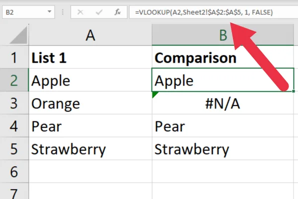 Kahden Excel-taulukon vertaaminen kaksoiskappaleille: 5 nopeaa tapaa